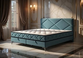 Posteľ Parana 160x200 cm, modrá aqua zamatová látka