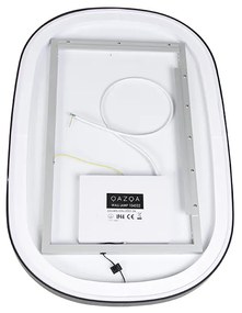 Kúpeľňové zrkadlo čierne vrátane LED 3-stupňové stmievateľné s dotykovým oválom - Miral