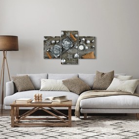 Obraz - strieborné vianočné dekorácie (90x60 cm)