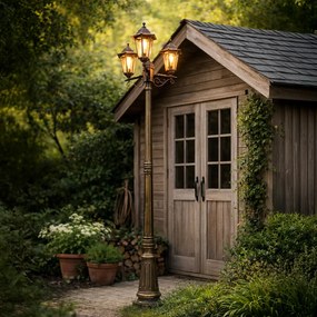 Antická vonkajšia lampa zlatá 3-svetlá IP44 - New Haven