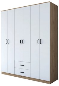 Šatní skříň BA 113 180 cm ořech/bílá