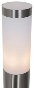 Moderná vonkajšia lampa na stĺp oceľ s opálom 80 cm IP44 - Rox