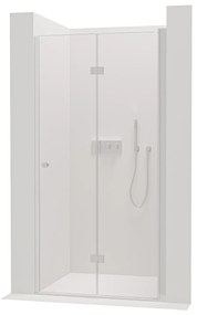 Cerano Volpe, skladacie sprchové dvere 90x190 cm, 6mm číre sklo, chrómový profil, CER-CER-423300