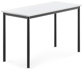 Stôl BORÅS, 1200x600x760 mm, biela laminte, antracit