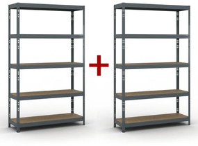 Policový regál 1+1 ZADARMO, 1966x1200x400 mm, nosnosť 280kg