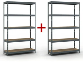 Policový regál 1+1 ZADARMO, 1966x1200x400 mm, nosnosť 280kg