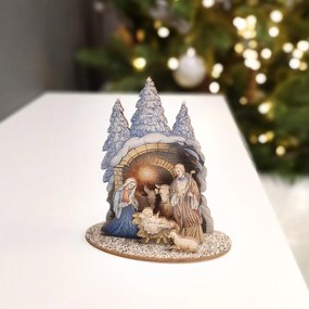 AMADEA Drevený skladací betlehem 3D 9 cm