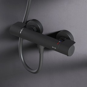 Ručná sprchová súprava AM.PM X-Joy F428XA46 s termostatickou sprchovou batériou, čierna