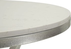 Odkladací stolík Istanbul 56 cm strieborný/mramor