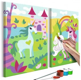 Obraz - maľovaný podľa čísel Fairytale Unicorns
