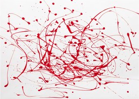 Sklenený obraz technikou Drippingu (70x50 cm)