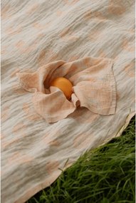 Ľanová deka / obrus Kesäkukka 145x180, ľan-škoricová