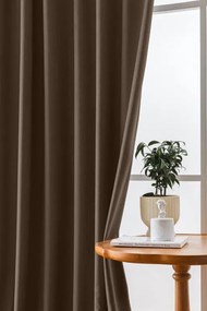 Hnedý zatemňovací záves VELVET 135x250 cm Zavesenie: Riasiaca páska