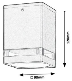 Rabalux 7818 - Vonkajšie bodové svietidlo ZOMBOR 1xGU10/35W/230V štvorcový IP54