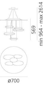 Artemide 1477110A - LED Stmievateľný luster na lanku MERCURY LED/29W/230V 3000K