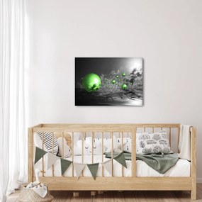 Obraz zelených abstraktných gulí (70x50 cm)