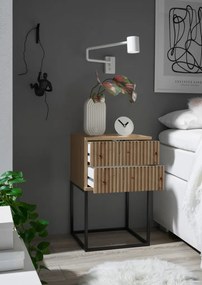 Nočný stolík s 2 zásuvkami Marle, dub artisan
