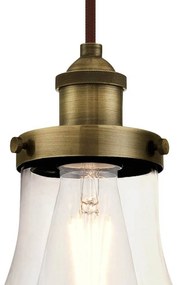 Westinghouse 633 závesná lampa, mosadz, číra
