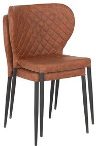 Koňakovohnedé jedálenské stoličky v súprave 4 ks Pisa – House Nordic