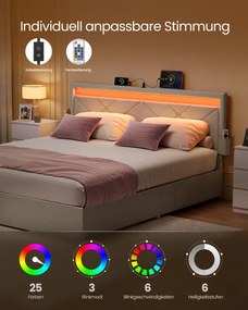 Manželská postel s LED osvetlením 140 cm RMB827LH01