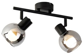 Inteligentné stropné svietidlo čierne s dymovým sklom vrátane 2 Wifi P45 - Vidro