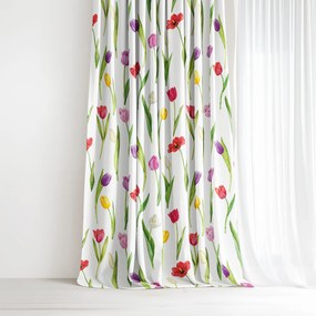 Goldea dekoračný záves - farebné tulipány 240x150 cm