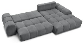 Tmavosivá ženilková rozkladacia/s úložným priestorom rohová pohovka (pravý roh/s leňoškou) Everest – Bobochic Paris