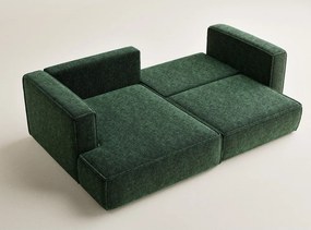 Tmavozelená ženilková rozkladacia/s úložným priestorom rohová pohovka (ľavý roh/s leňoškou) Velto – Maison de Rêve