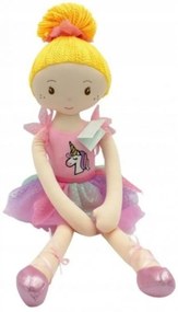 Handrová bábika Luisa v šatôčkach jednorožca, Tulilo, 70 cm - ružová 35cm