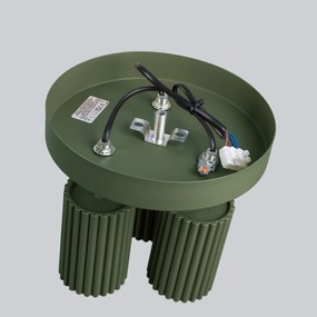 Stropné svietidlo Karbon, 3x olivovo zelené kovové tienidlo, (možnosť polohovania)