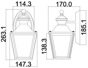 Kichler - Vonkajšie nástenné svietidlo BAY SHORE 1xE27/60W/230V IP44 zlatá
