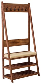 furniture-nabytek.cz - Masívny drevený vešiak s botníkom 80x175x40