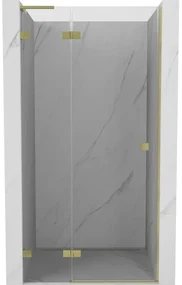 Mexen, Mexen Lunar L výklopné ľavé sprchové dvere 125 cm, transparentné, brúsené zlaté - 834L-125-000-55-00-L