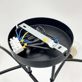 Prisadený luster ANYA 6xE27/15W/230V čierna/zlatá