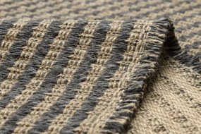 Koberec JUTE 3650 so strapcami čierny / béžový
