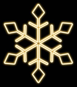 DECOLED LED svetelná snehová vločka I, závesná 3D tlač, priemer 90 cm, teplá biela