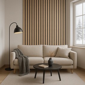 3D Drevené lamely na stenu na filci 275x46cm - Jaseň ARKTICKÝ