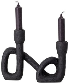 Čierny svietnik Bloomingville Mashel, výška 16,5 cm