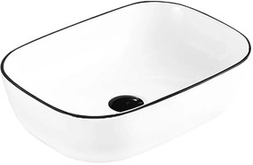 Mexen RITA umývadlo, 45x32 cm, biela/čierny okraj, 21084507