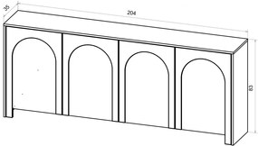 Komoda Arcana 4D (biela). Vlastná spoľahlivá doprava až k Vám domov. 1123688