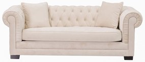 Pohovka Chesterfield Classic Velvet Cream pre 3 osoby