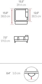Simplehuman Odkvapkávač na riad Compact, oceľ, plast, FPP, čierna