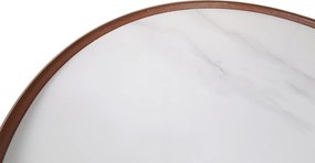 Noční stolek Modig M36 50 cm umělá kůže hnědý/mramor