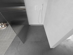 Mexen Kioto L, sprchová zástena Walk-In 120 x 200 cm, 8mm sklo s rebrovým vzorom, biely profil, 800-120-103-20-09