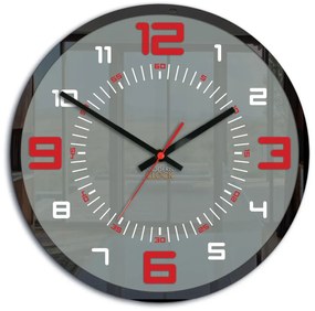 Nástěnné hodiny Orion 30 cm červené/šedé