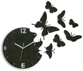 3D nalepovací hodiny Butterfly wenge
