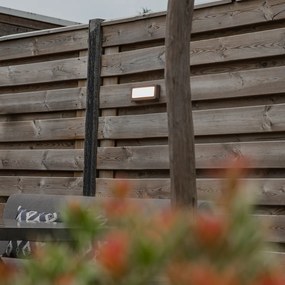 Moderná obdĺžniková vonkajšia nástenná lampa sivá vrátane LED - Prim