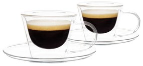 Termo poháre, set 2 ks, šálka na espresso s podšálkami, 80 ml, HOTCOOL TYP 4