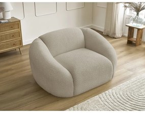 Béžové kreslo z textílie bouclé Tina – Bobochic Paris