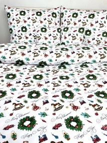 Vianočná posteľná obliečka Teddy 140x200/70x90 cm